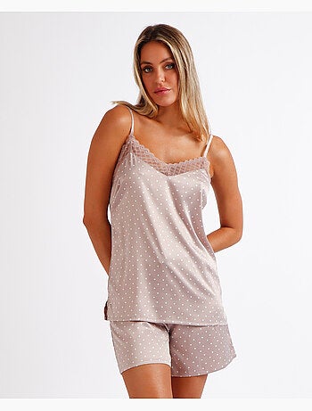 Pigiama da sposa con spalline e pois in pizzo ADMAS CLASSIC da donna