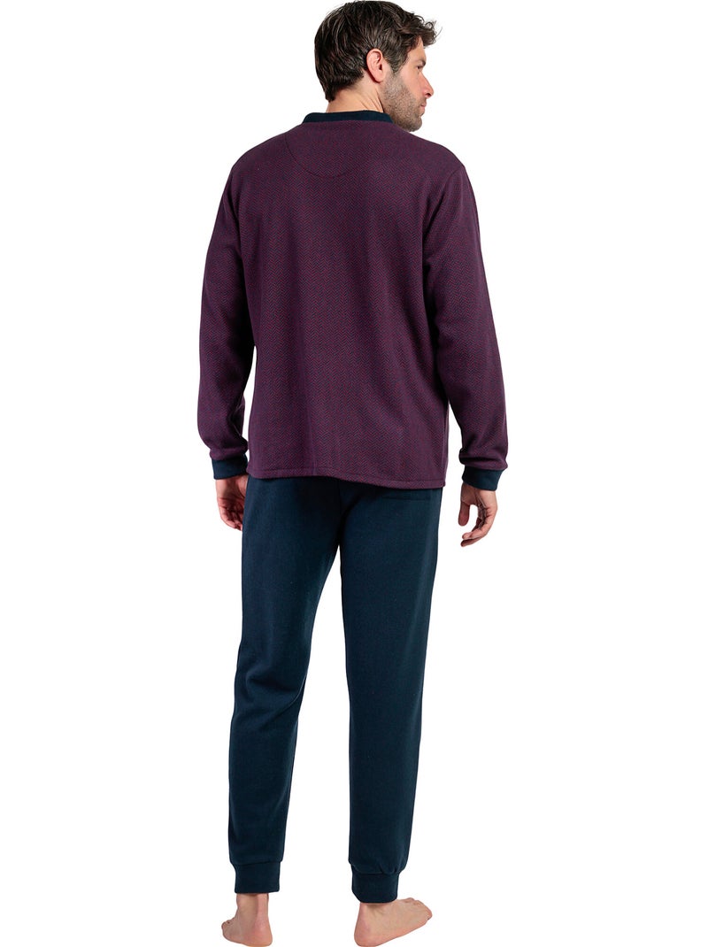 Pigiama da uomo ADMAS MAGNIFIC Claret a maniche lunghe con patta aperta Bordeaux - Kiabi