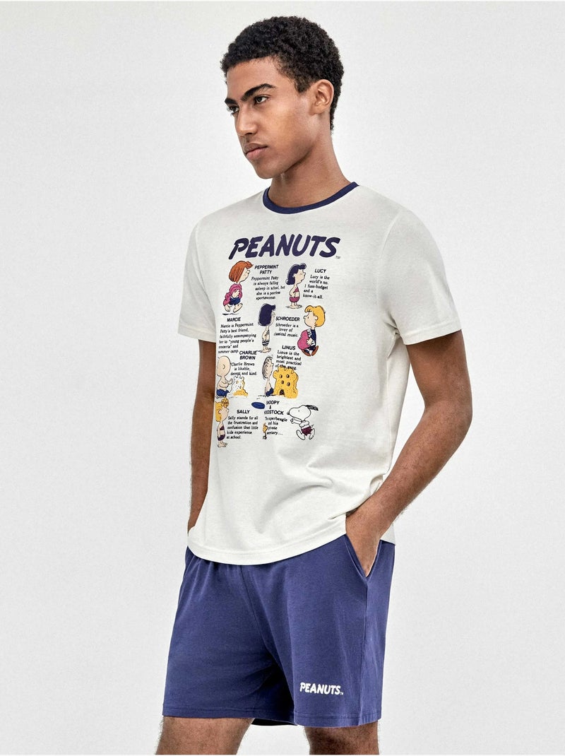 Pigiama da uomo con stampa Peanuts Ecru - Kiabi