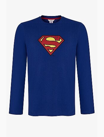 Pigiama da uomo superman a quadri con maniche lunghe penti