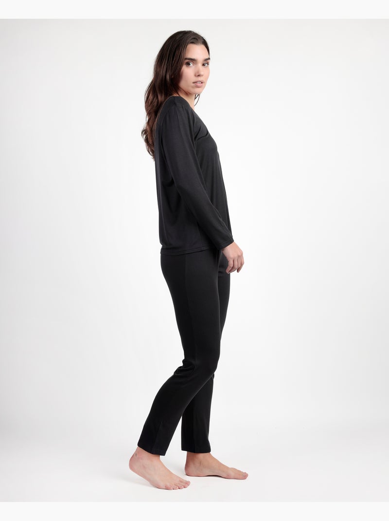 Pigiama di lusso a maniche lunghe da donna ADMAS LUXURY Nero - Kiabi