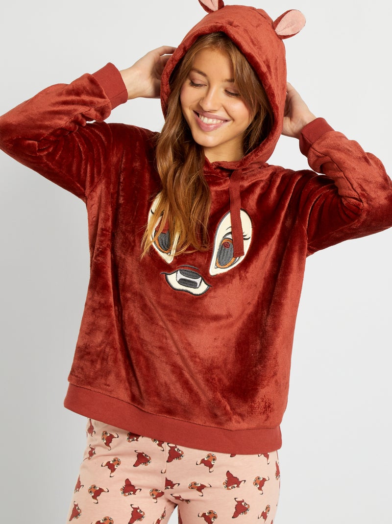 Pigiama 'Disney' 2 pezzi 'Bambi' in pile e jersey MARRONE - Kiabi