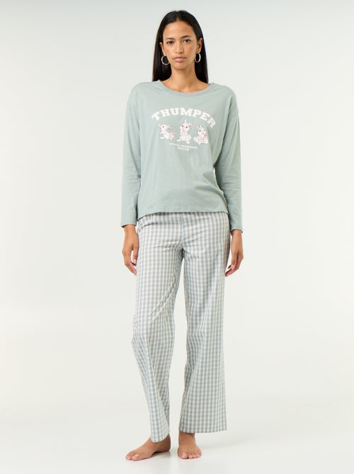 Pigiama 'Disney' 'Bambi' 2 pezzi - T-shirt a maniche lunghe + pantaloni - Kiabi Pigiama 'Disney' 'Bambi' 2 pezzi - T-shirt a maniche lunghe + pantaloni - Kiabi