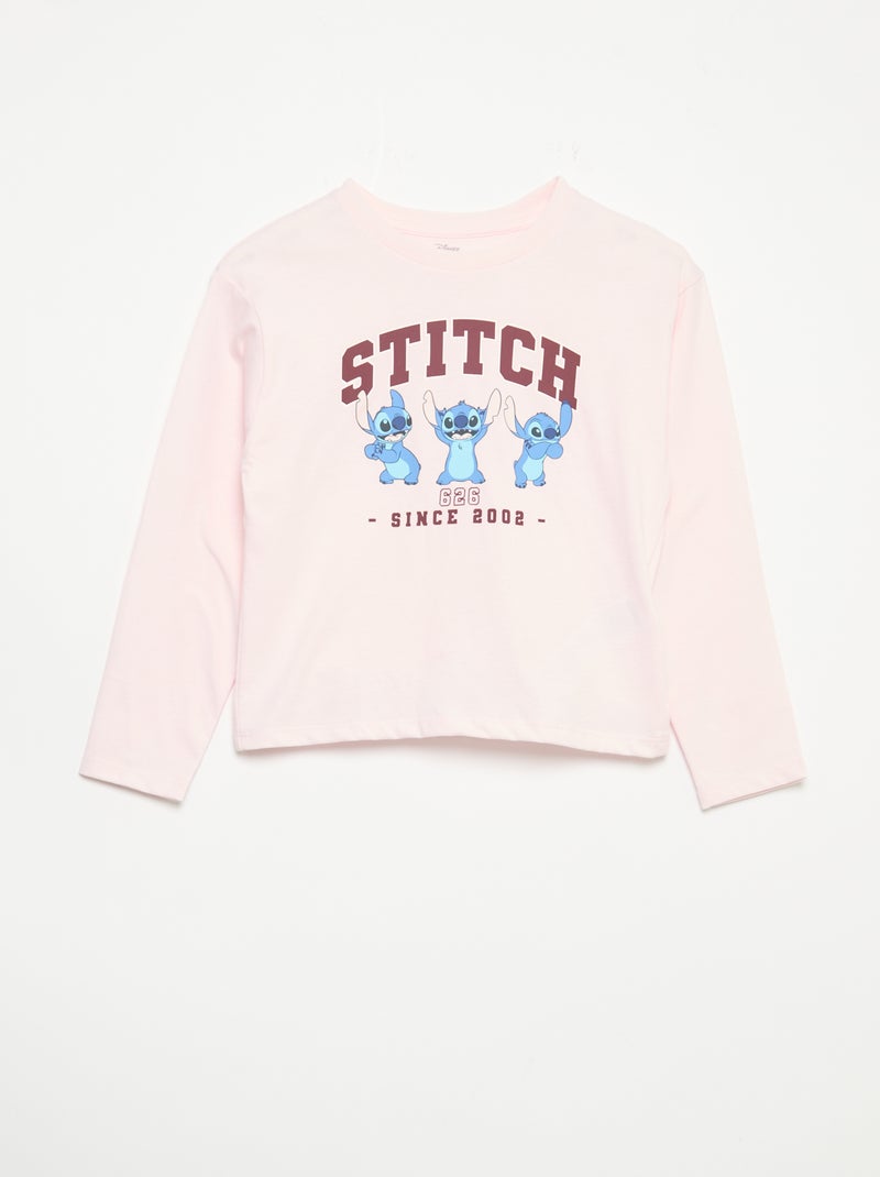 Pigiama \'Disney\' in jersey - 2 pezzi: T-shirt a maniche lunghe + pantaloni Rosa - Kiabi
