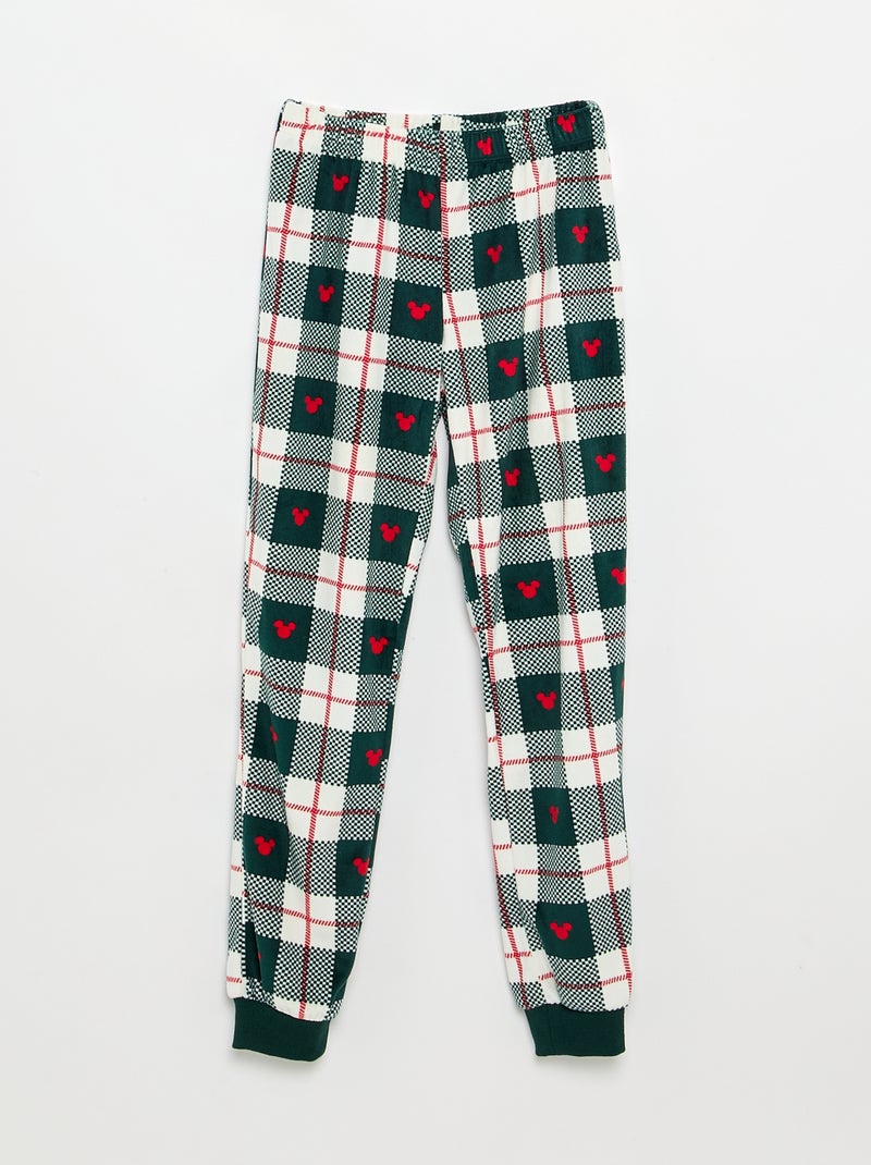 Pigiama 'Disney' 'Mickey' 2 pezzi in pile - T-shirt a maniche lunghe + pantaloni Verde scuro - Kiabi
