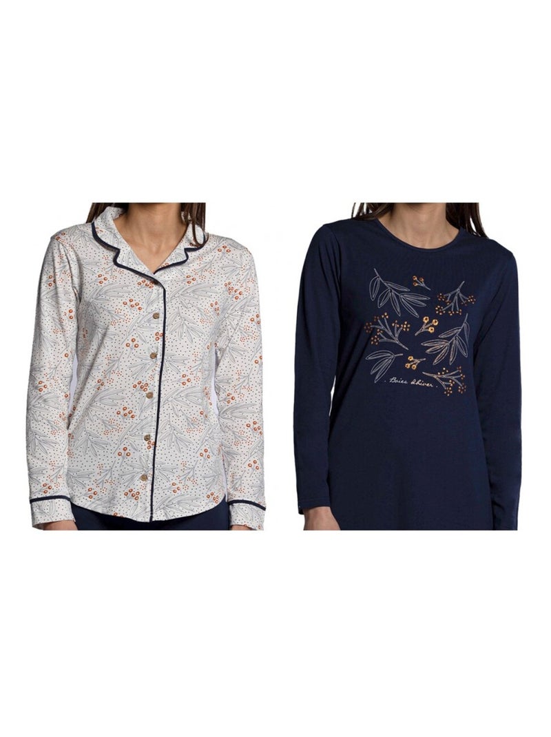 Pigiama DODO HOMEWEAR - Confezione da 2 Nero écru Blu - Kiabi