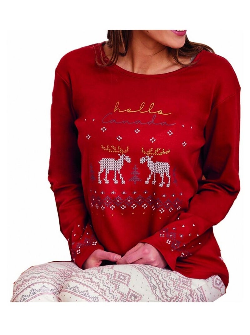 Pigiama DODO HOMEWEAR - Confezione da 2 Rosso cashmere - Kiabi