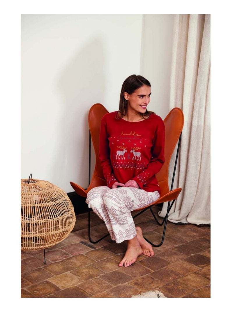 Pigiama DODO HOMEWEAR - Confezione da 2 Rosso cashmere - Kiabi