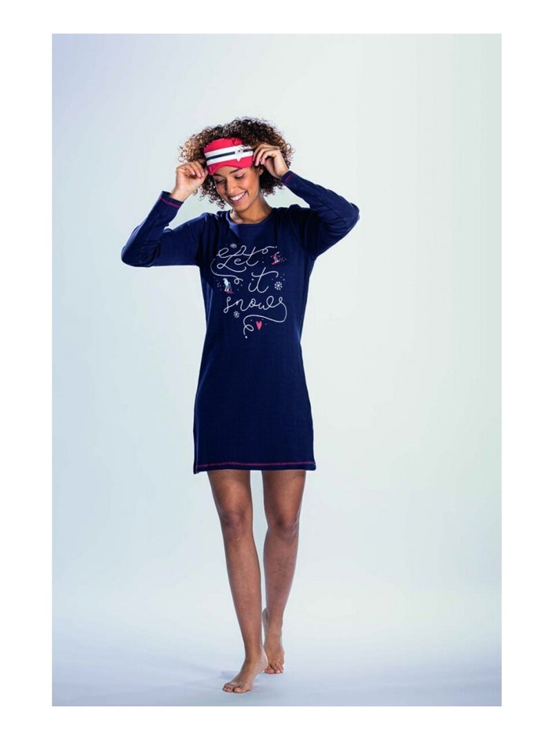 Pigiama donna cotone MELISSA BROWN Blu marino - Kiabi