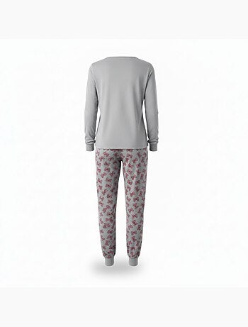 Pigiama donna cotone pile ricamo lurex ozabi
