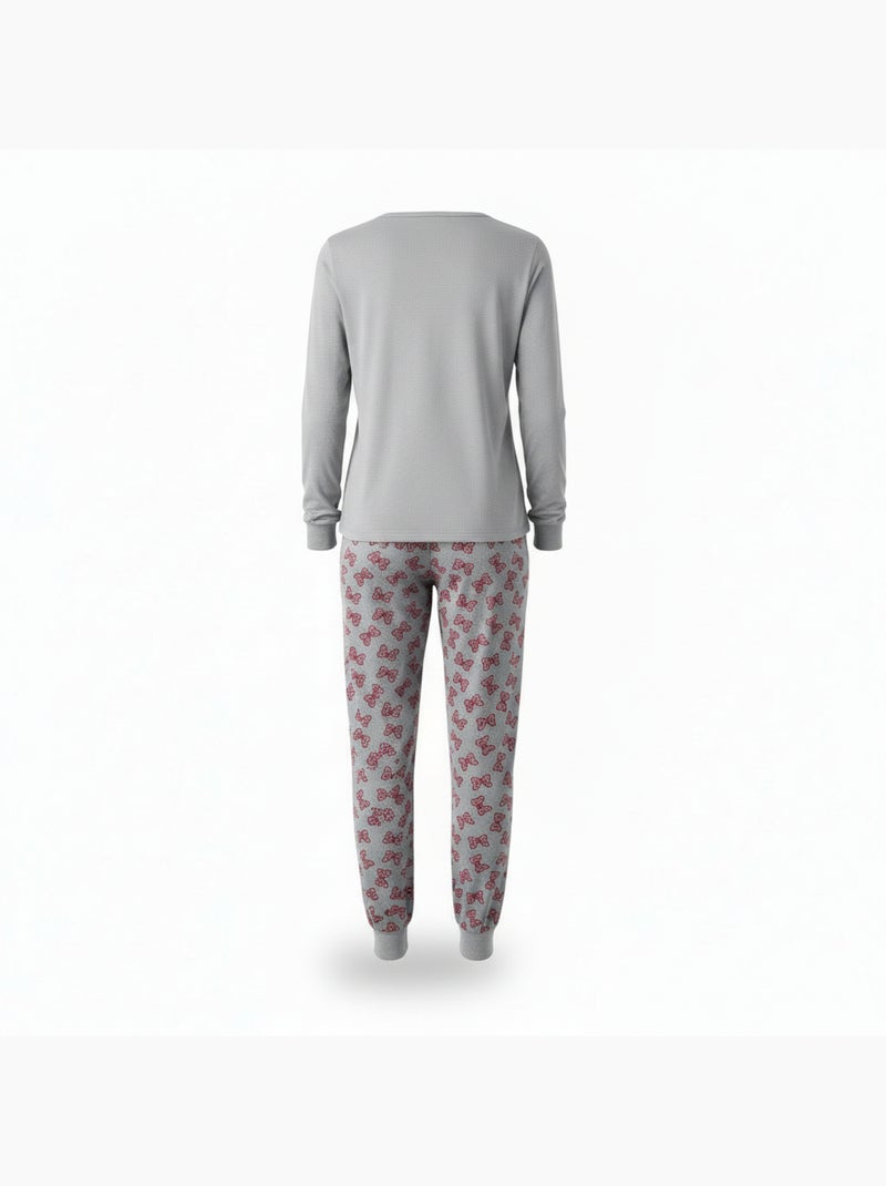Pigiama donna cotone pile ricamo lurex ozabi Grigio - Kiabi