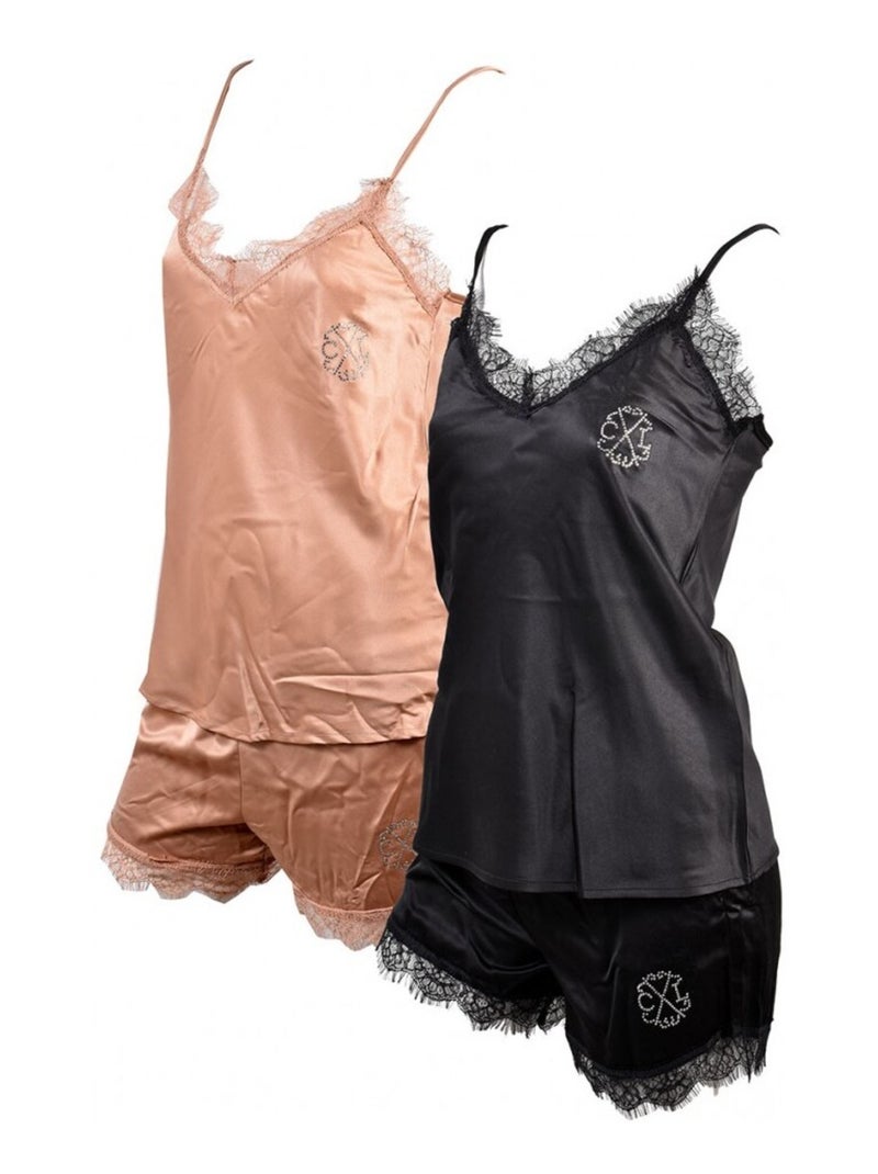 Pigiama Donna CXL BY LACROIX - Confezione da 2 Nero Marrone - Kiabi