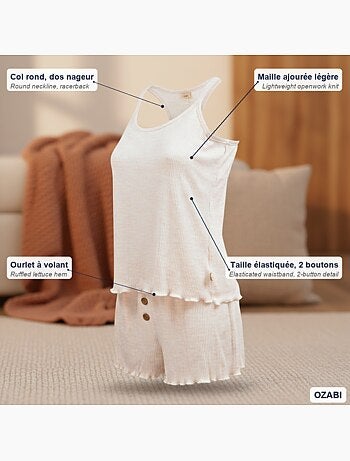 Pigiama Donna INFINITIF PARIS Canottiera e Pantaloncini Maglia Morbida