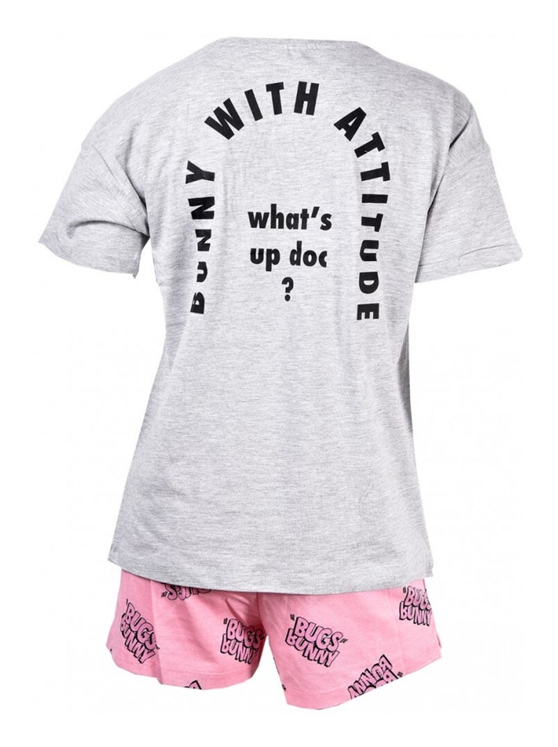 Pigiama Donna LOONEY TUNES Grigio rosa - Kiabi