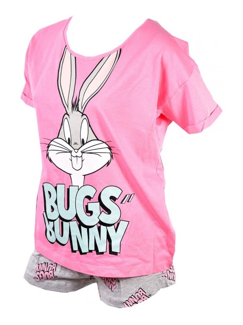 Pigiama Donna LOONEY TUNES Rosa Nero Bianco Grigio - Kiabi