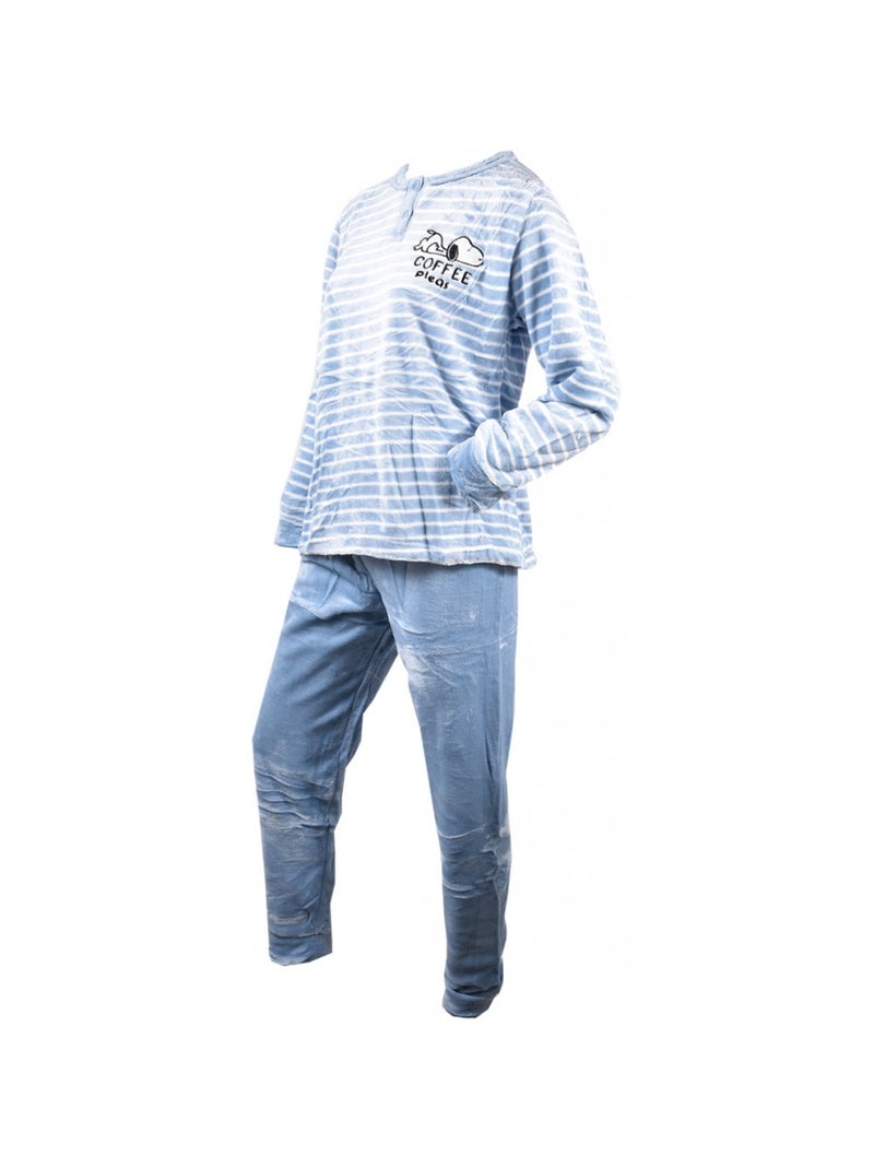 Pigiama Donna Lungo SWEET SECRET Blu - Kiabi