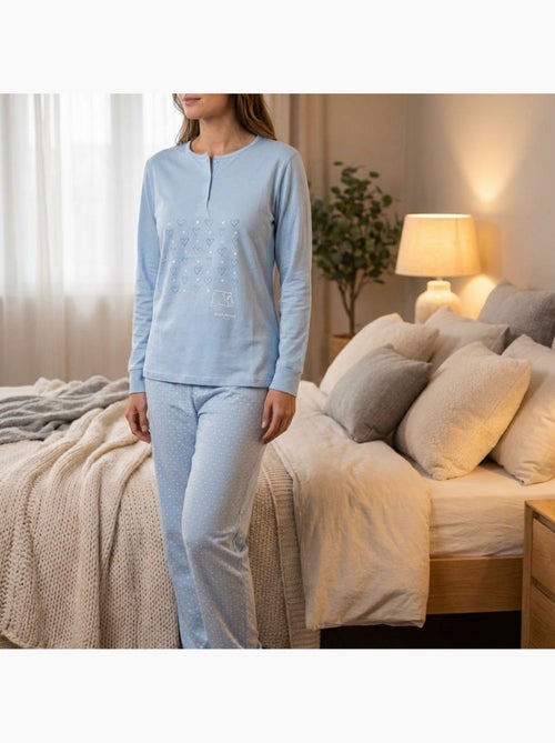 Pigiama Donna Manica Lunga OZABI - Kiabi Pigiama Donna Manica Lunga OZABI - Kiabi