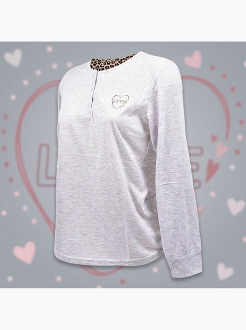 Pigiama Donna Manica Lunga OZABI - Kiabi Pigiama Donna Manica Lunga OZABI - Kiabi