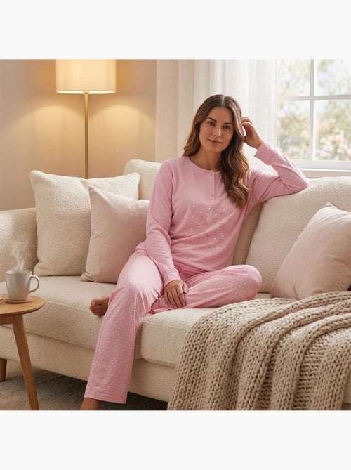 Pigiama Donna Manica Lunga OZABI - Kiabi Pigiama Donna Manica Lunga OZABI - Kiabi