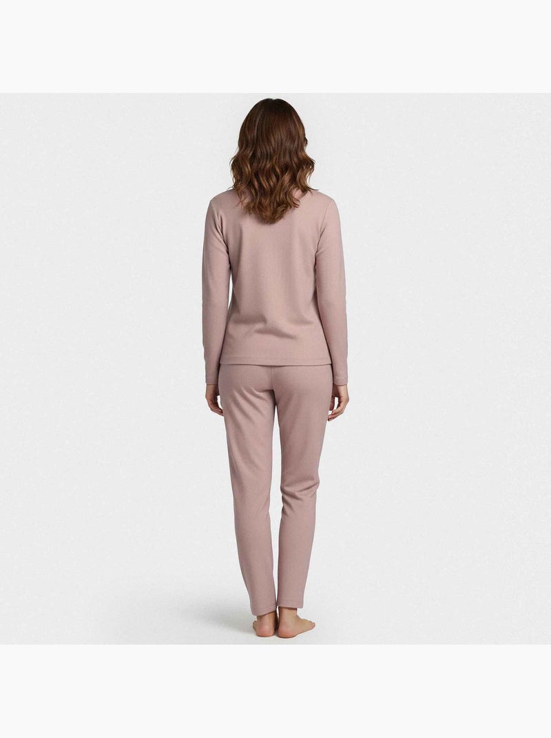 Pigiama donna maniche lunghe in lyocell | impetus | impetus Rosa antico - Kiabi