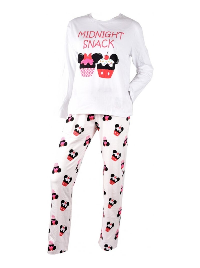 Pigiama Donna MINNIE in Cotone - Confezione da 2 Bianco Rosa - Kiabi