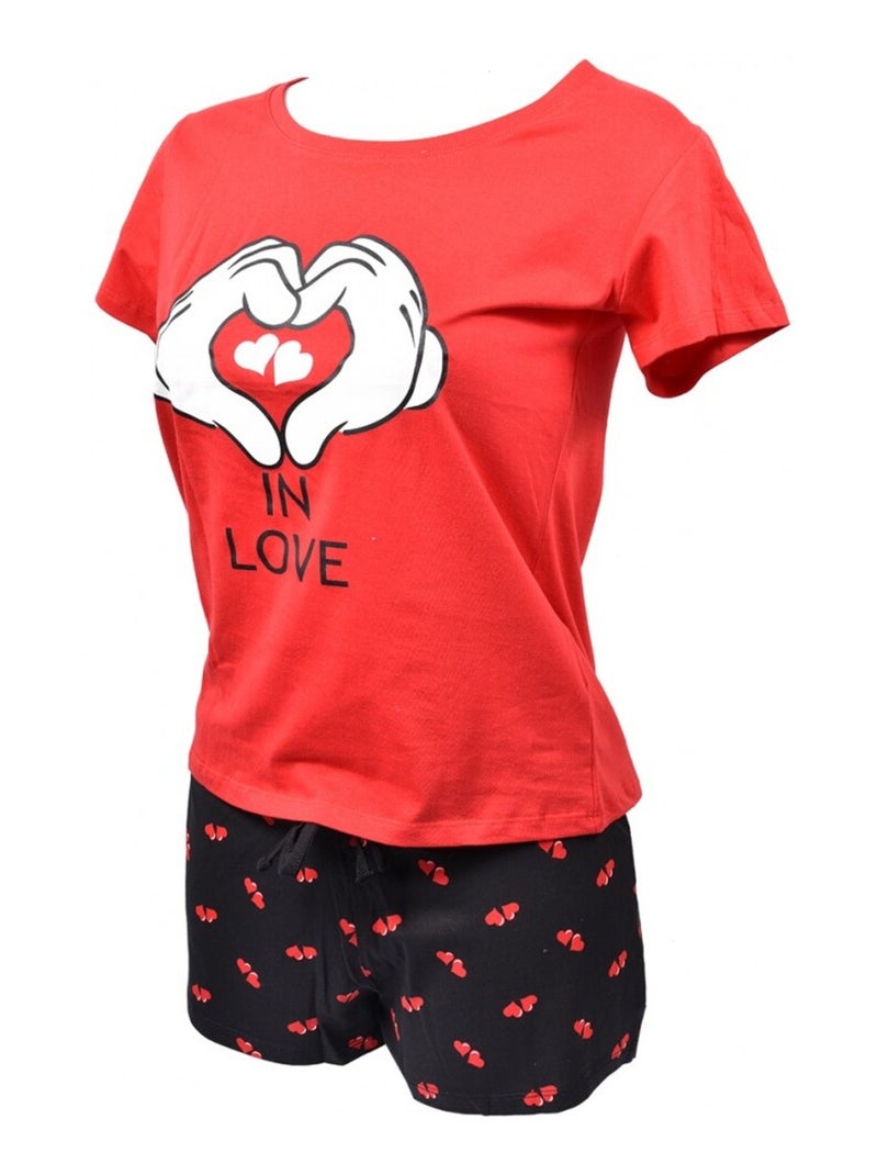 Pigiama donna MINNIE in cotone - Confezione da 2 Bianco Rosso - Kiabi