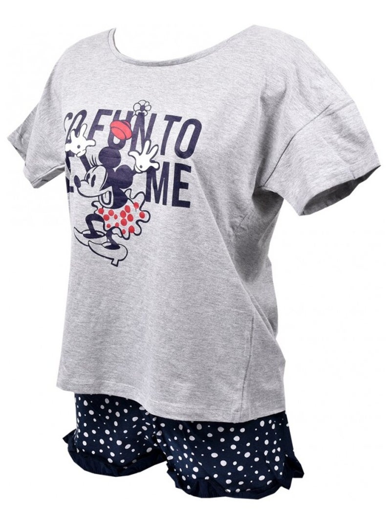 Pigiama Donna MINNIE in Cotone - Confezione da 2 Grigio bianco - Kiabi