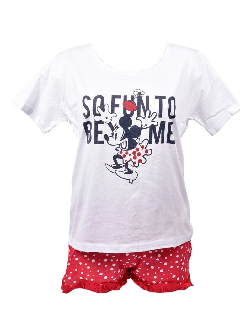 Pigiama Donna MINNIE in Cotone - Confezione da 2 Grigio bianco - Kiabi
