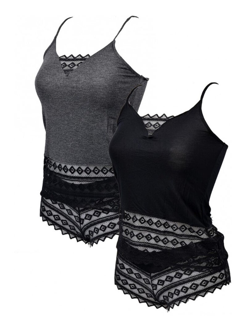 Pigiama Donna NO PUBLIK in Viscosa Nero - Kiabi