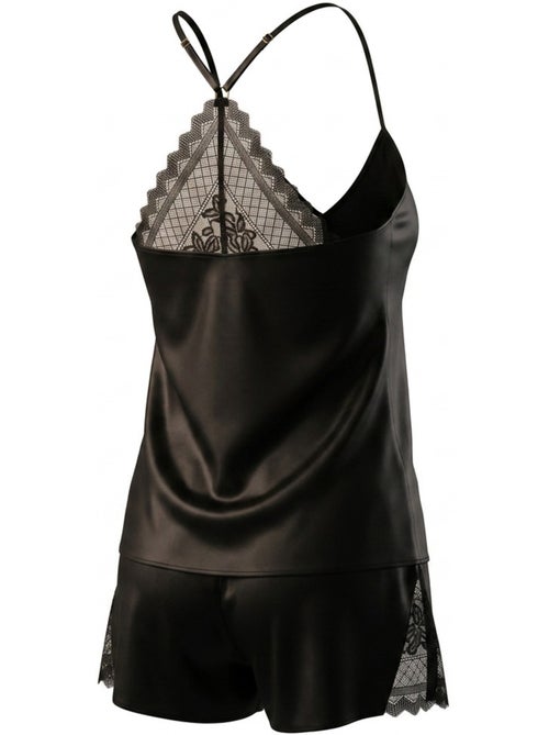 Pigiama donna raso canotta pizzo scollo V touch seta OZABI - Kiabi Pigiama donna raso canotta pizzo scollo V touch seta OZABI - Kiabi