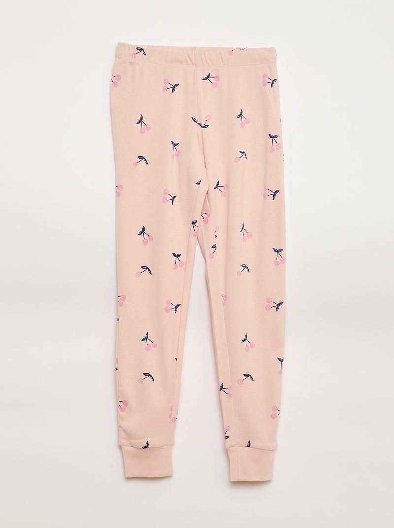Pigiama due pezzi con stampa, composto da t-shirt e pantaloni Rosa - Kiabi