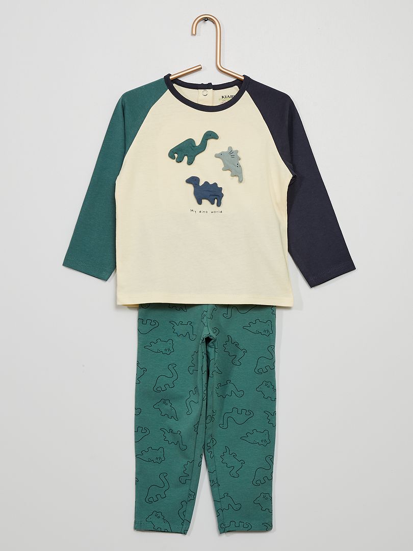 Pigiama Bing Pigiama Due Pezzi Grigio Con Motivi Dinosauri Per