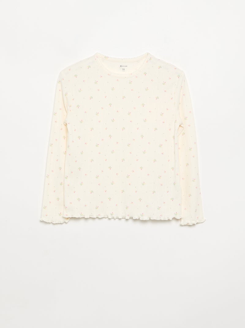 Pigiama due pezzi in maglia traforata Beige - Kiabi