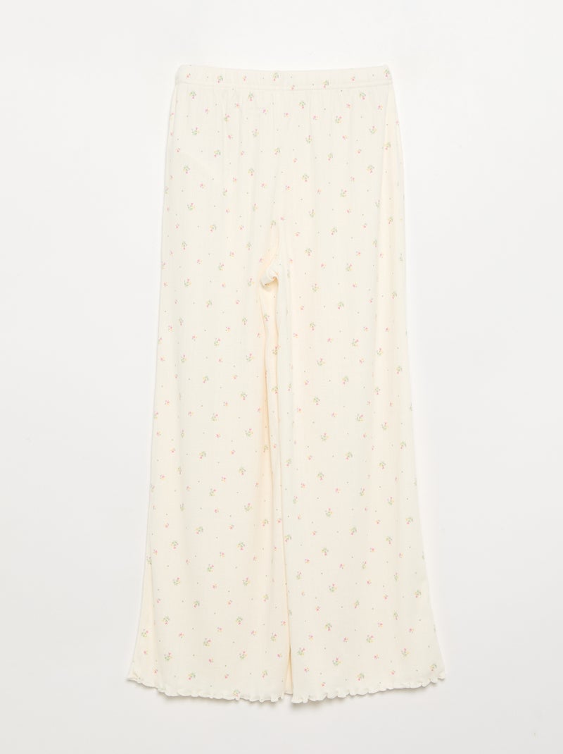 Pigiama due pezzi in maglia traforata Beige - Kiabi