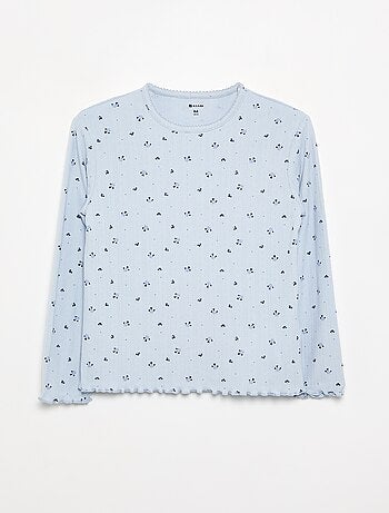 Pigiama due pezzi in maglia traforata