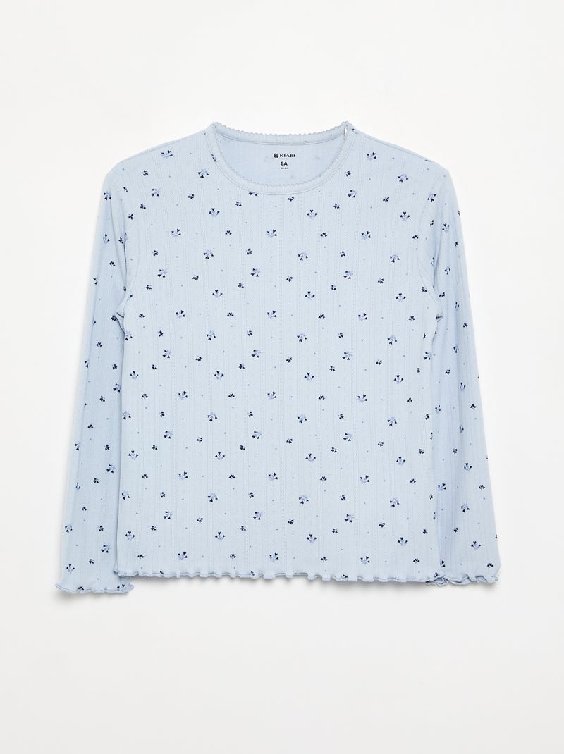 Pigiama due pezzi in maglia traforata Blu - Kiabi