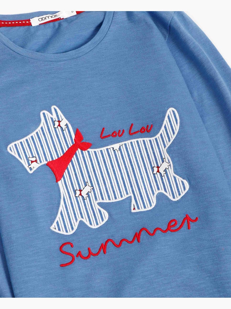 Pigiama estivo a maniche lunghe ADMAS Lou Lou per bambina Blu - Kiabi