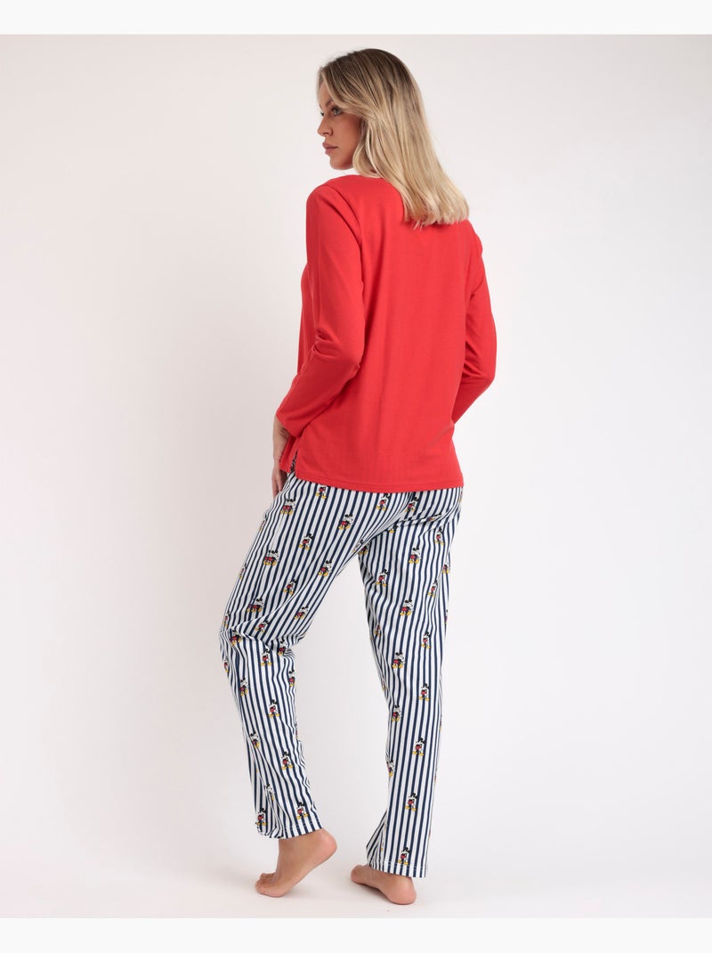 Pigiama estivo a maniche lunghe da donna DISNEY Mickey Ny Rosso - Kiabi