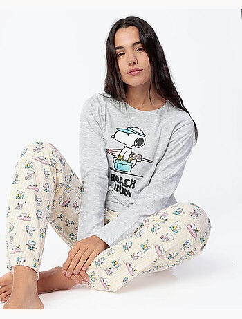 Pigiama estivo a maniche lunghe da donna PEANUTS