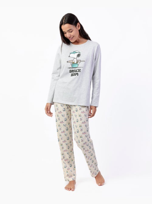 Pigiama estivo a maniche lunghe da donna PEANUTS - Kiabi Pigiama estivo a maniche lunghe da donna PEANUTS - Kiabi