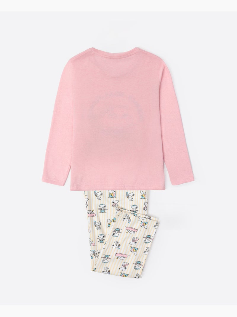 Pigiama estivo a maniche lunghe per bambine PEANUTS Rosa - Kiabi