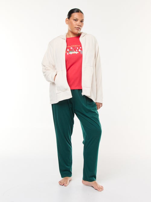 Pigiama felpa in pile + pantaloni - 2 pezzi - Kiabi