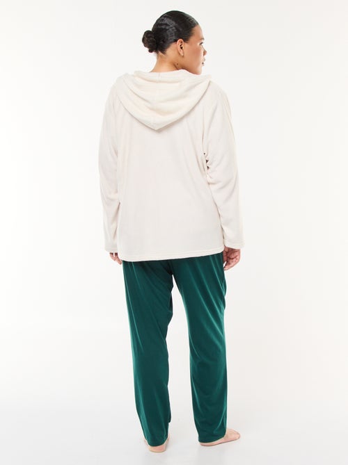 Pigiama felpa in pile + pantaloni - 2 pezzi - Kiabi