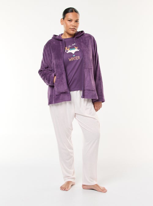 Pigiama felpa in pile + pantaloni - 2 pezzi - Kiabi
