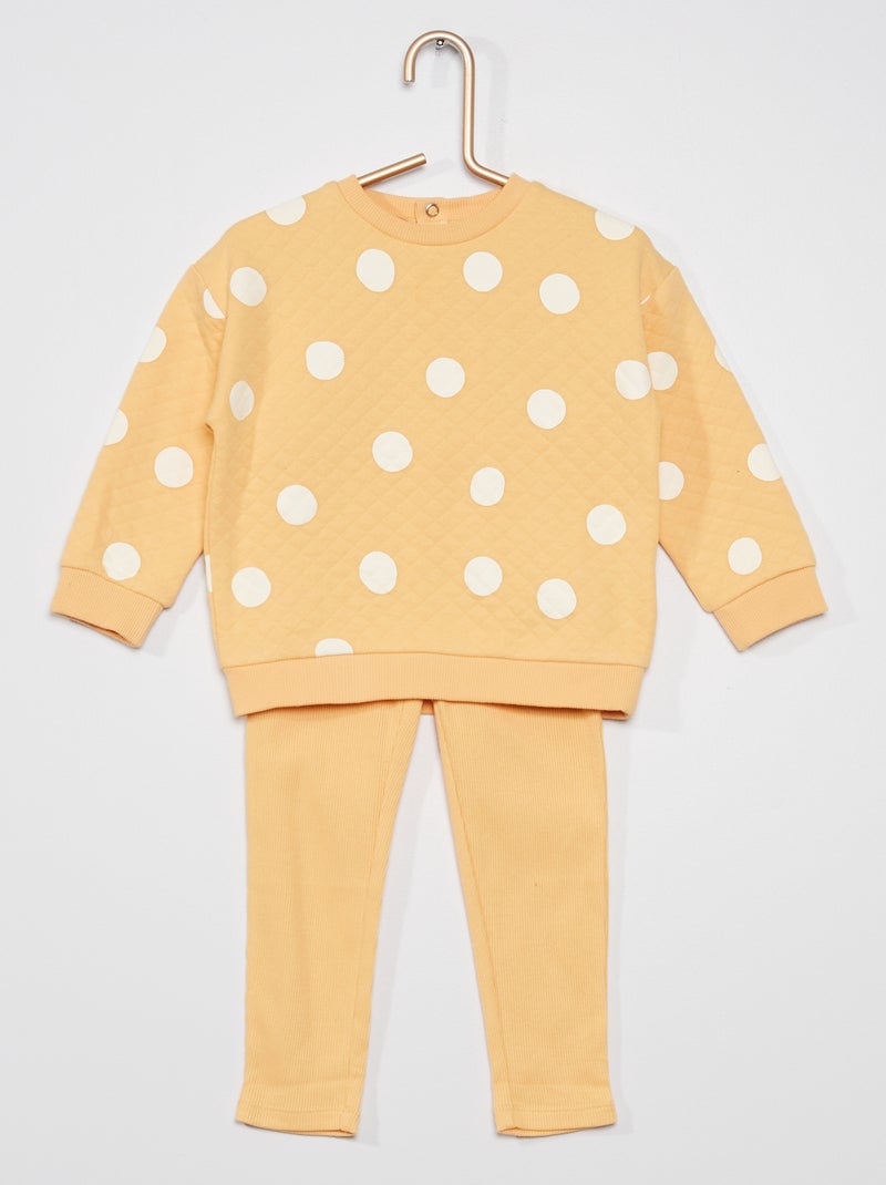 Pigiama felpa + pantaloni GIALLO - Kiabi