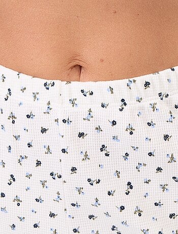 Pigiama goffrato t-shirt + pantaloni a fantasia - 2 pezzi
