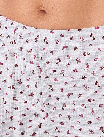 Pigiama goffrato t-shirt + pantaloni a fantasia - 2 pezzi