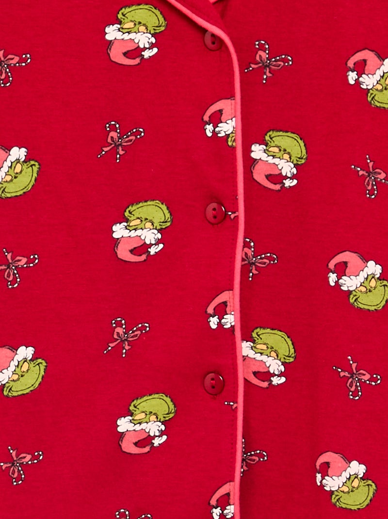 Pigiama "Grinch" 2 pezzi - Giacca + pantaloni Rosso - Kiabi