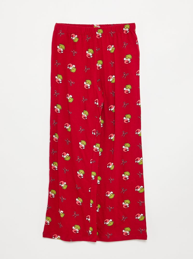 Pigiama "Grinch" 2 pezzi - Giacca + pantaloni Rosso - Kiabi