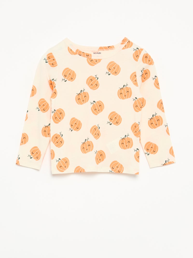 Pigiama "Halloween" 2 pezzi - T-shirt a maniche lunghe + pantaloni Beige - Kiabi